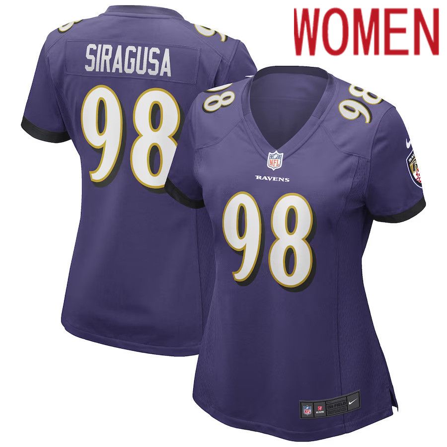 Women Baltimore Ravens #98 Tony Siragusa Nike Purple Game Retired Player NFL Jersey